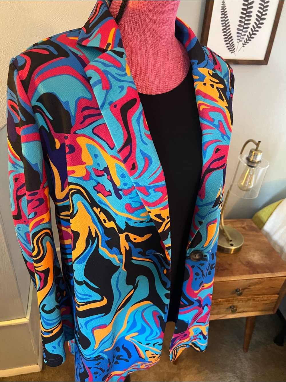 Vibrant Abstract Multi-Color Blazer - Picture 2 of 4